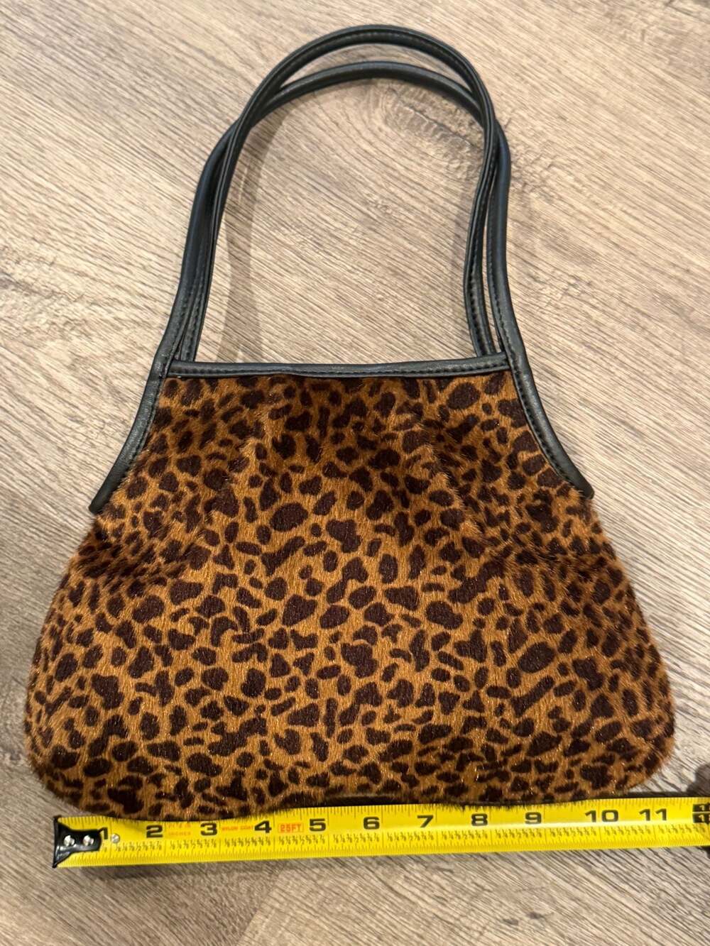 Maxx New York Vintage Y2K Faux Leopard Print Pony Hair Shoulder Bag - Picture 5 of 6